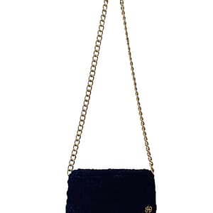 Bernadette Velour Elegance crochet bag black