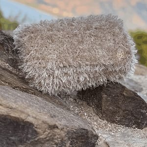 fluffy crochet luxury bag in beige color